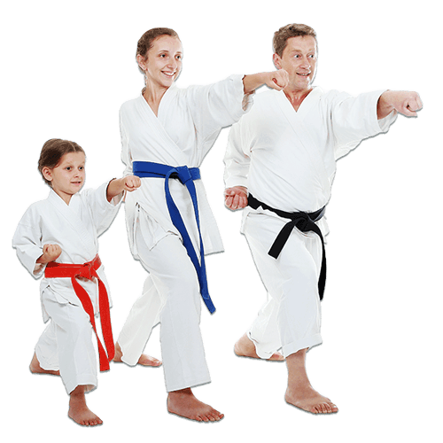 Martial Arts Lessons for Families in Apex NC - Man and Daughters Family Punching Together